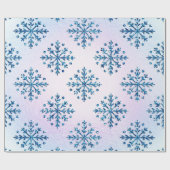 Papier Cadeau Vacances LG Ice Blu Snowflakes Iridescente Faux Fa (Plat)
