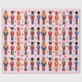 Papier Cadeau vacances mignonne Nutcracker motif rose (Plat)