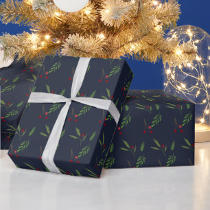 Papier Cadeau Vacances Modernes Vacances Verdure Botanique Berry
