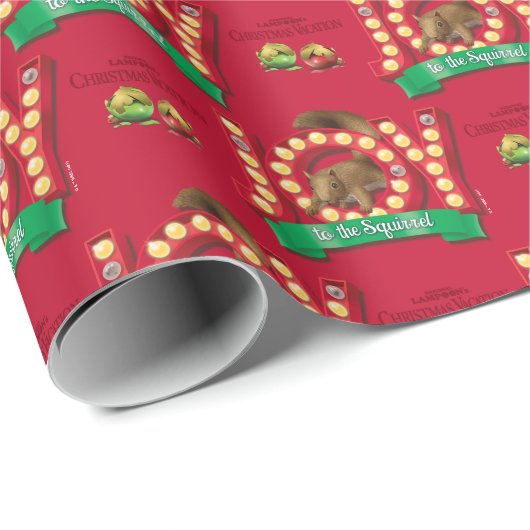 Papier Cadeau Vacances Noël | Joie au Motif écureuil (Coin rond)