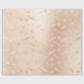 Papier Cadeau Vacances Noël Snowflakes Gold Rose Blush (Plat)
