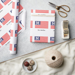 Papier Cadeau Vacances patriotiques de drapeau des USA