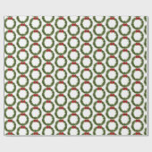 Papier Cadeau Vacances Pin Wreath et arc (Plat)