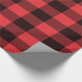 Papier Cadeau Vacances Plaid Rouge Et Noir (Coin)