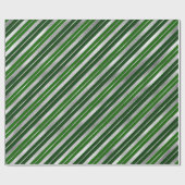 Papier Cadeau Vacances Silver Foil et Green Christmas (Plat)