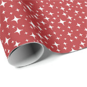 Papier Cadeau Vacances Simple Étoile Glimmers Rouge (Coin rond)