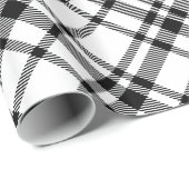 Papier Cadeau Vacances Tartan écossais Noir (Coin rond)