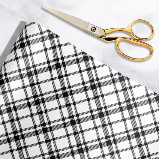 Papier Cadeau Vacances Tartan écossais Noir