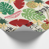 Papier Cadeau Vacances tropicales hawaïennes ALO-HO-HA (Coin)