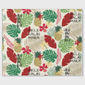 Papier Cadeau Vacances tropicales hawaïennes ALO-HO-HA (Plat)