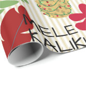 Papier Cadeau Vacances tropicales hawaïennes ALO-HO-HA (Coin rond)