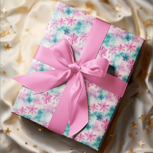 Papier Cadeau Vacances Turquoise et rose