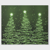 Papier Cadeau Vacances vertes d'arbres de Noël de parties (Plat)