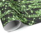 Papier Cadeau Vacances vertes d'arbres de Noël de parties (Coin rond)