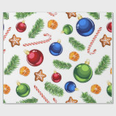 Papier Cadeau Vacances Vintage Noël (Plat)