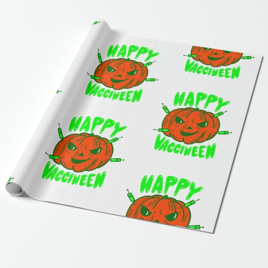 Papier Cadeau vaccin covid halloween citrouille vacciween (Déroulé)