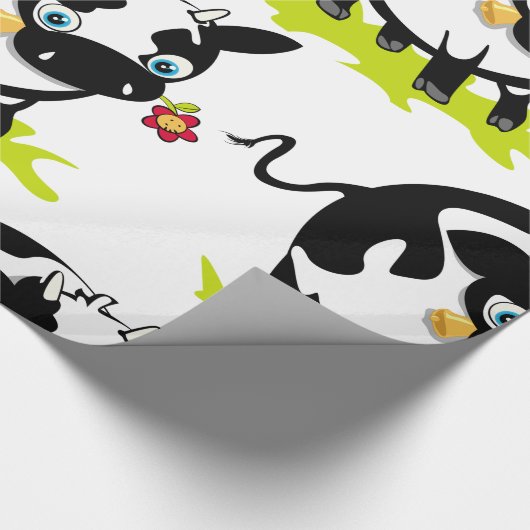 Papier Cadeau Vache À Fleur (Coin)