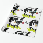 Papier Cadeau Vache À Fleur (Déroulé)