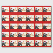 Papier Cadeau Vache à hiver de Noël de Mooey dans le casquette (Plat)