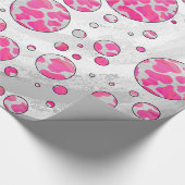 Papier Cadeau Vache à pois Rose et Blanche (Coin)