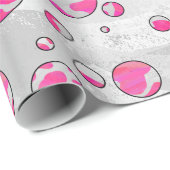 Papier Cadeau Vache à pois Rose et Blanche (Coin rond)