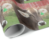 Papier Cadeau Vache à Suisse Brown (Coin rond)