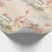 Papier Cadeau Vache avec du charme à Noël d'aquarelle (Coin)