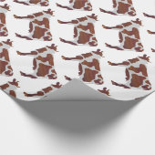 Papier Cadeau Vache Brown et blanche Silhouette (Coin)