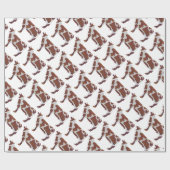 Papier Cadeau Vache Brown et blanche Silhouette (Plat)