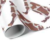 Papier Cadeau Vache Brown et blanche Silhouette (Coin rond)