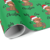 Papier Cadeau Vache c'est du papier d'emballage de Noël (Coin rond)