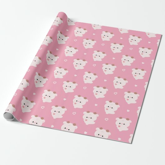 Papier Cadeau Vache d'amour mignonne (Déroulé)