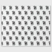 Papier Cadeau Vache de dessin sur blanc (Plat)