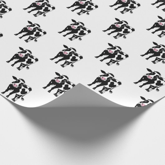 Papier Cadeau Vache de dessin sur blanc (Coin)