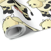 Papier Cadeau Vache de lait caricaturé (Coin rond)
