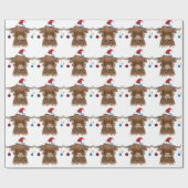 Papier Cadeau Vache de Noël (Plat)