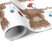 Papier Cadeau Vache de Noël (Coin rond)