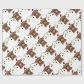 Papier Cadeau Vache de Noël (Plat)