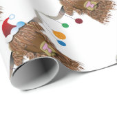 Papier Cadeau Vache de Noël (Coin rond)