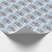 Papier Cadeau Vache de Noël mignonne au pôle Nord (Coin)