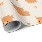 Papier Cadeau Vache des Highlands (Coin rond)