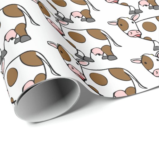Papier Cadeau - Vache Drôle (Coin rond)