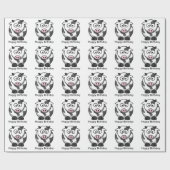 Papier Cadeau Vache drôle à bande dessinée avec le joyeux (Plat)