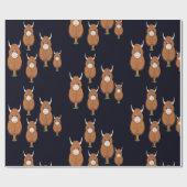 Papier Cadeau Vache écossaise amusante (Plat)