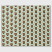 Papier Cadeau Vache Écossaise des Highlands Thistle Celtique Vio (Plat)