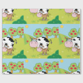 Papier Cadeau Vache Et Veau (Plat)