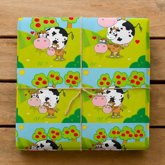 Papier Cadeau Vache Et Veau