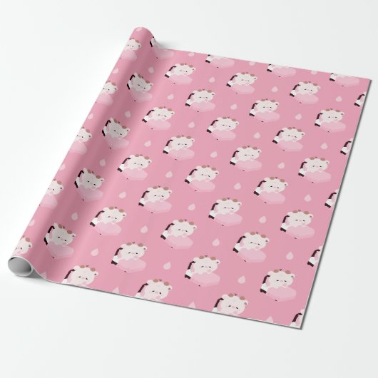 Papier Cadeau Vache fatiguée mignonne (Déroulé)