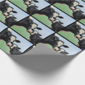 Papier Cadeau Vache Holstein noire et veau mignon (Coin)