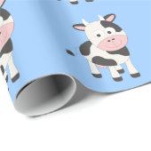 Papier Cadeau Vache mignonne (Coin rond)